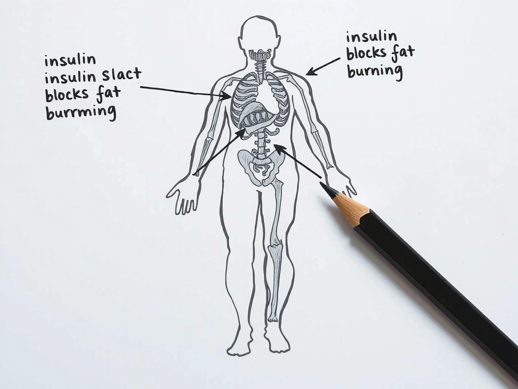 Anotovaný diagram metabolismu s ručními poznámkami