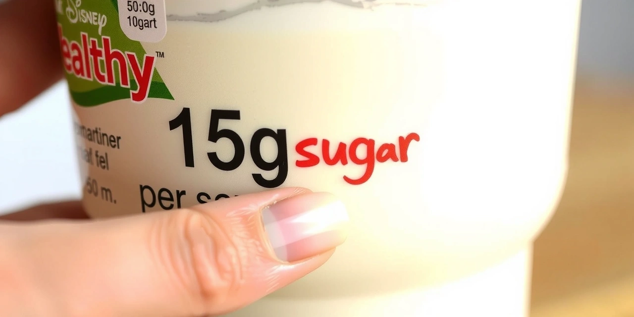 Fotografie etikety potravin s podtrženým cukrem